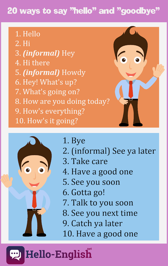 20 ways to say “hello” and “goodbye” in English