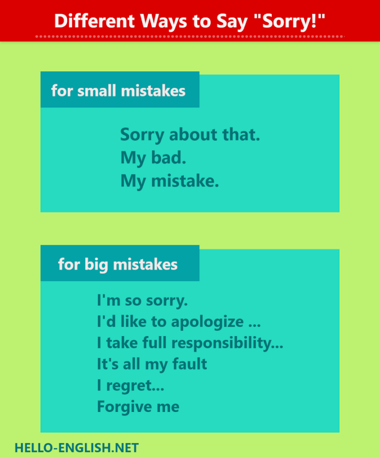 Different Ways to Say “Sorry!”
