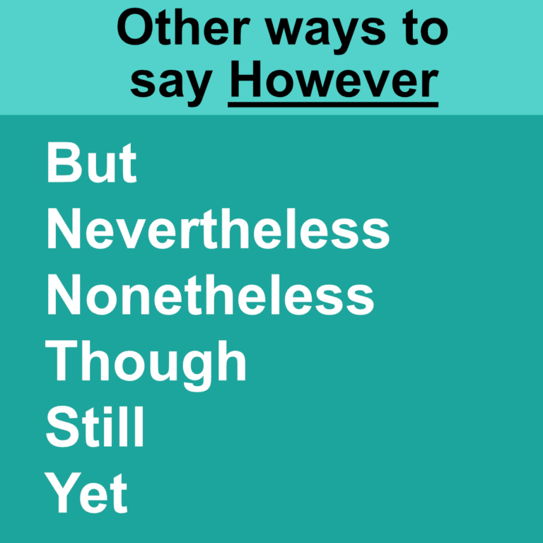 Other Ways to Say However