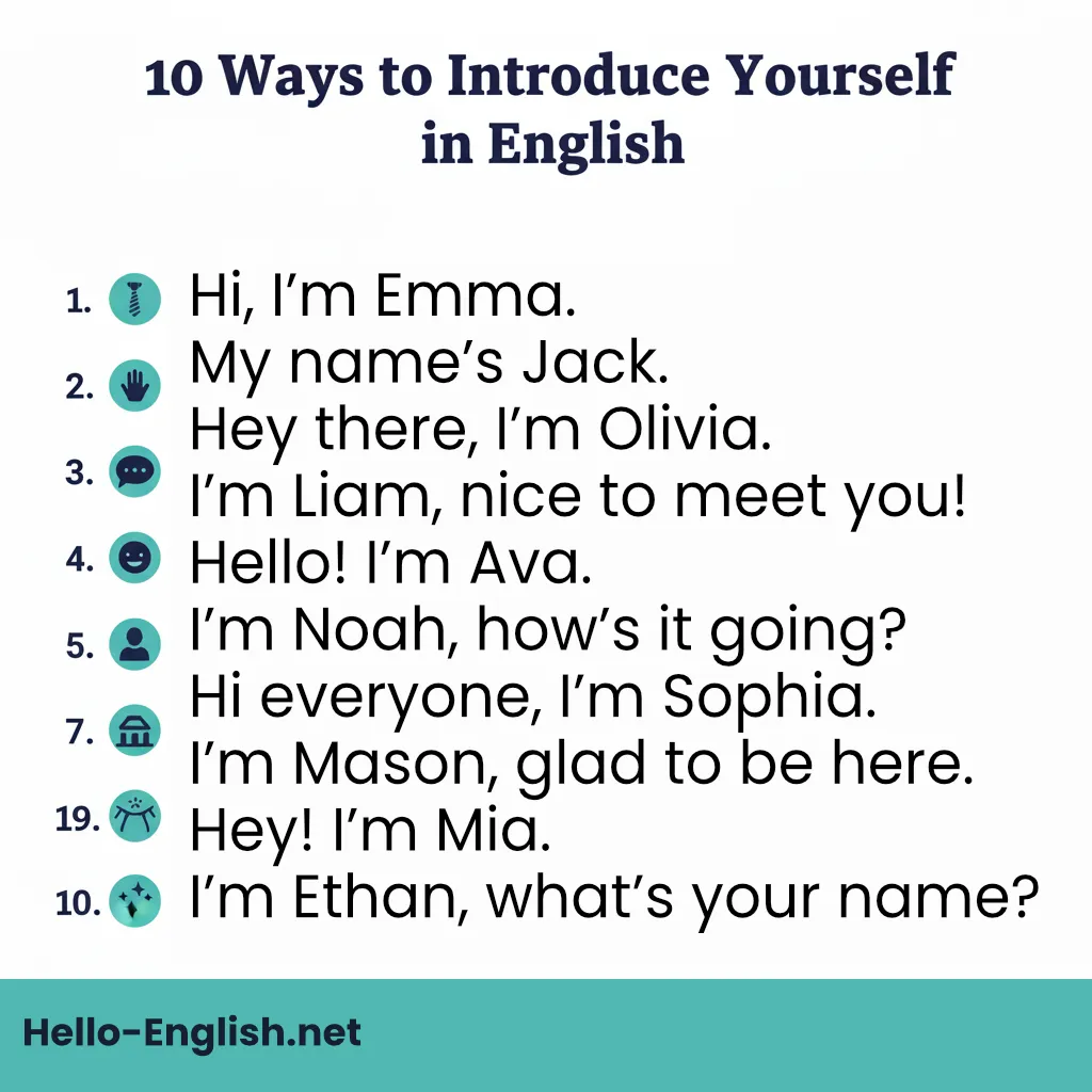 10 ways to introduce yourself in English