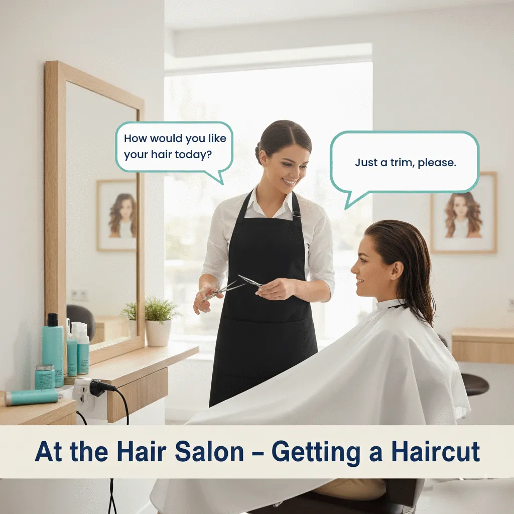 A friendly conversation between a customer and hair stylist at a hair salon