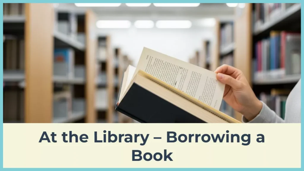At the Library – Borrowing a Book