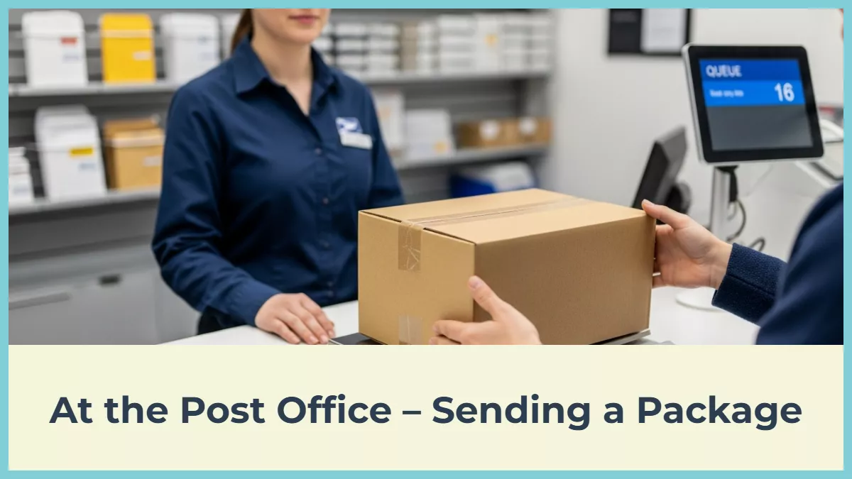 At the Post Office – Sending a Package - Hello English