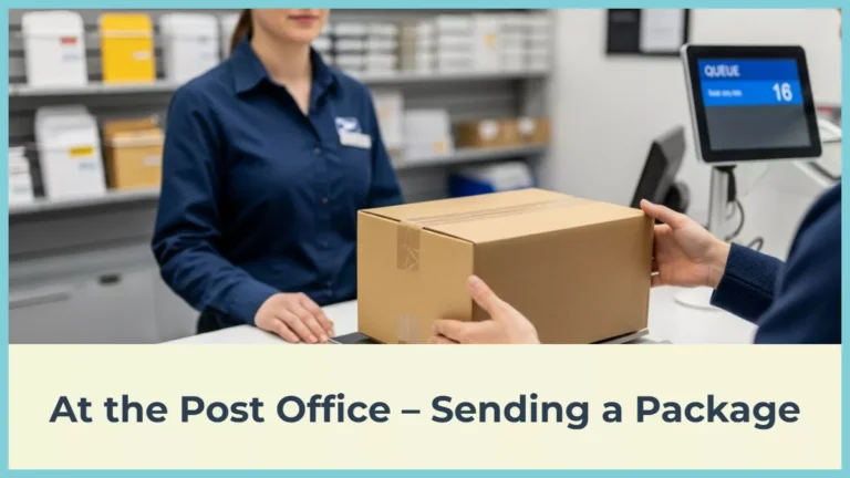 At the Post Office – Sending a Package in English