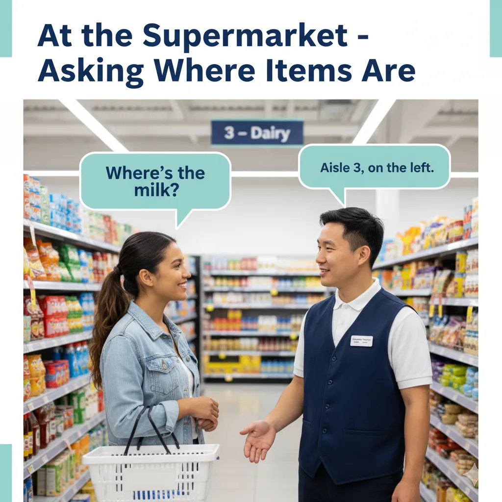 At the Supermarket – Asking Where Items Are