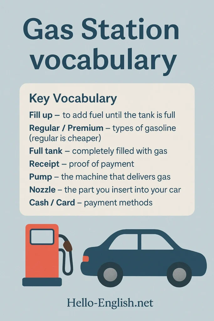 gas station vocabulary